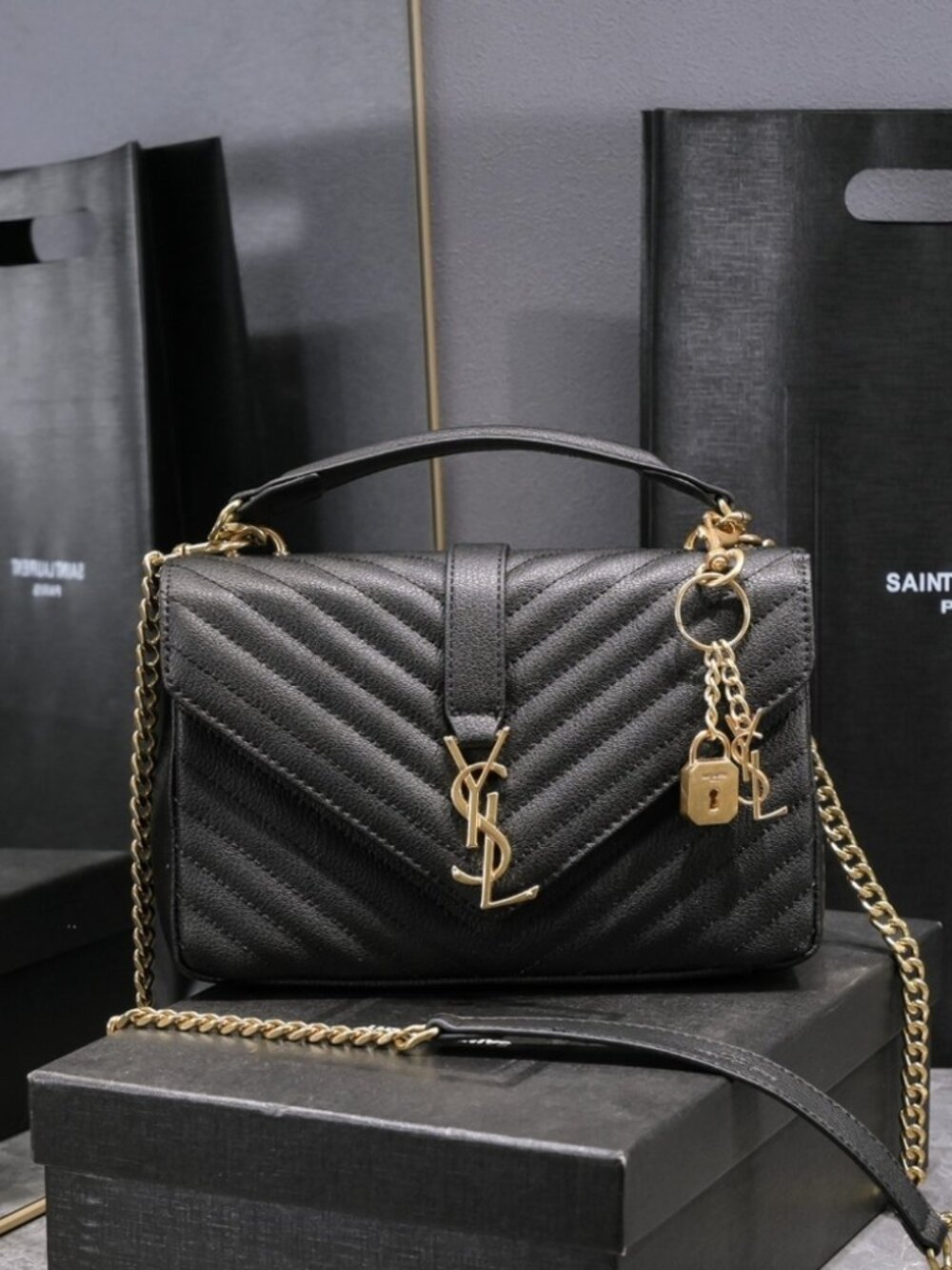 YSL College Leather Shoulder Bag
